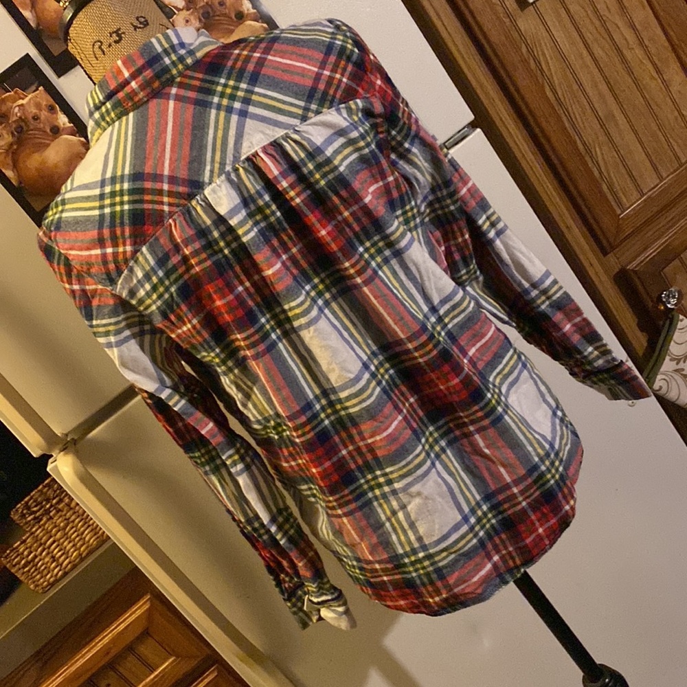AERIE plaid flannel button down shirt size women’s extra small - Picture 8 of 10